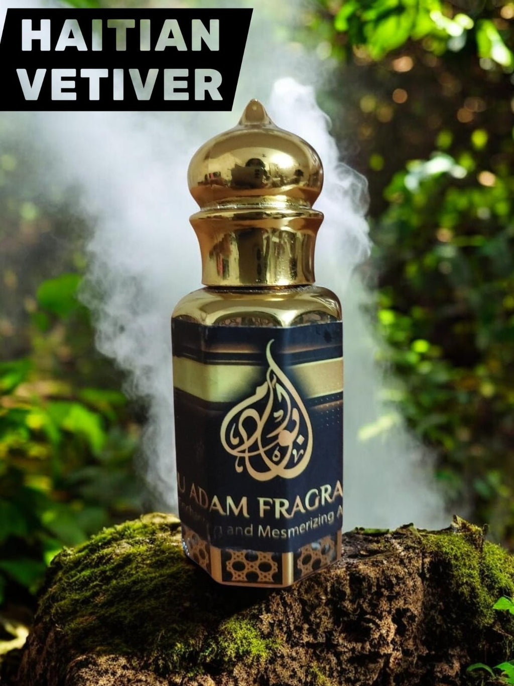 Haitian Vetiver by Abu Adam Concentrated Perfume Oil, 12 ml, Alcohol-Free, Unisex Attar